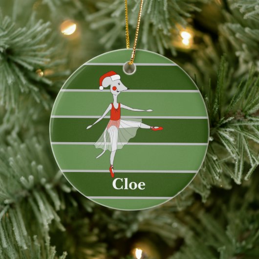 バレリーナマウスのクリスマススペシャル セラミックオーナメント (ツリー)