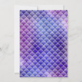 バレリーナマーメイドグリッターピンクパープルガールズパーティー 招待状 (裏面)