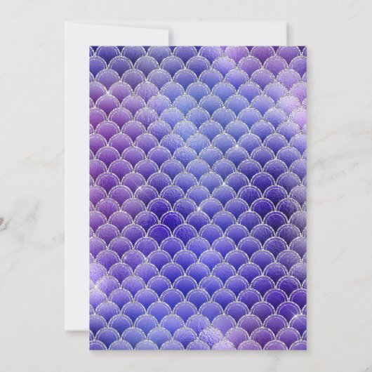 バレリーナマーメイドグリッターピンクパープルガールズパーティー 招待状 (裏面)