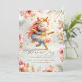 バレリーナユニコーンバースデー招待状 招待状 (スタンド正面)