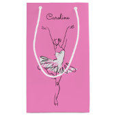 バレリーナ名前をカスタムする及び色のギフトバッグ スモールペーパーバッグ (裏面)