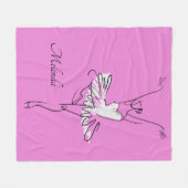 バレリーナ名前をカスタムする及び色のフリースブランケット フリースブランケット (正面(横))