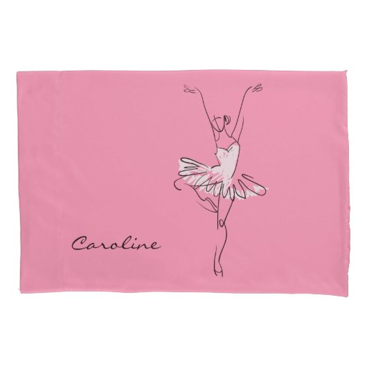 バレリーナ名前をカスタムする及び色の枕カバー 枕カバー (正面)