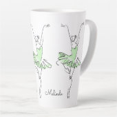 バレリーナ名前をカスタムする カフェラテマグ (右アングル)