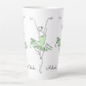 バレリーナ名前をカスタムする カフェラテマグ (正面)