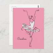バレリーナ名前をカスタムする&カラーポストカード ポストカード (正面/裏面)