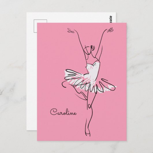 バレリーナ名前をカスタムする&カラーポストカード ポストカード (正面/裏面)
