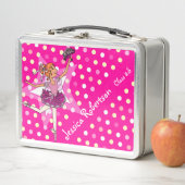 バレリーナ女の子赤ピンクの弁当箱という名前の子供たち メタルランチボックス (インサイチュ)