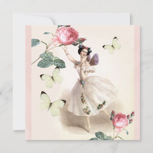 バレリーナ妖精 招待状 (正面)