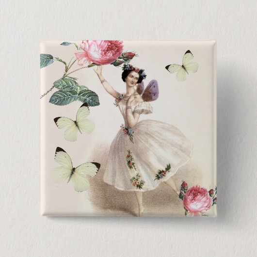 バレリーナ妖精 缶バッジ (正面)