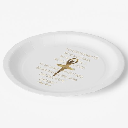 バレリーナ引用文バレエダンサーピルーエット踊り ペーパープレート (アングル)