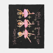 バレリーナ感動的友情メッセージ フリースブランケット (正面)