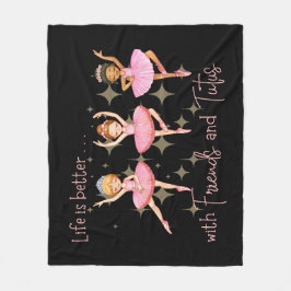 バレリーナ感動的友情メッセージ フリースブランケット