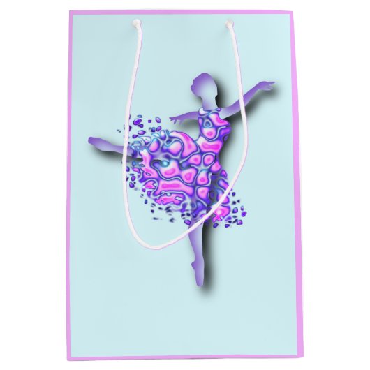 バレリーナ抱き枕バレエダンサー女の子あなたの色 ミディアムペーパーバッグ (正面)