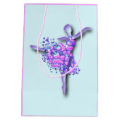 バレリーナ抱き枕バレエダンサー女の子あなたの色 ミディアムペーパーバッグ (裏面)