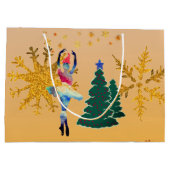 バレリーナ新年カスタム抱き枕 – 大、光沢 ラージペーパーバッグ (裏面)