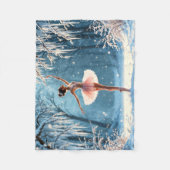 バレリーナ明るいファッションエレガンスダンス フリースブランケット (正面)