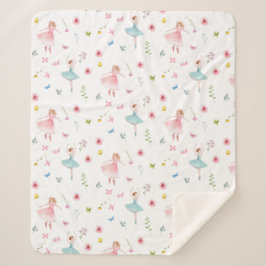 バレリーナ模様 シェルパブランケット