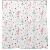 バレリーナ模様 シャワーカーテン (正面)