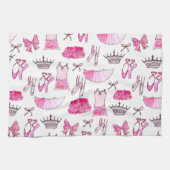 バレリーナ模様（水色） キッチンタオル (横)