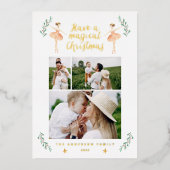 バレリーナ水の色3フォトフォイルのホリデーカード 箔シーズンカード (正面)