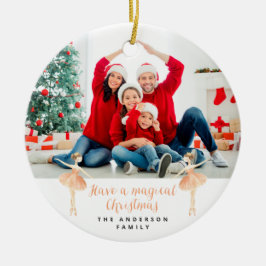 バレリーナ水彩植物性かわいいクリスマス セラミックオーナメント