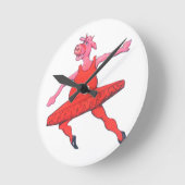 バレリーナ牛 ラウンド壁時計 (傾斜)