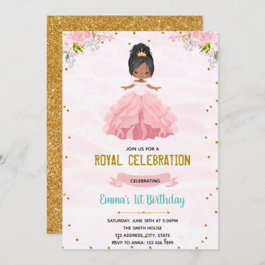 バレリーナ王女の誕生日の招待状 シーズンカード (正面/裏面)