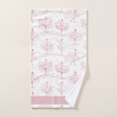 バレリーナ移動パターンピンクID738 バスタオルセット (ハンドタオル)