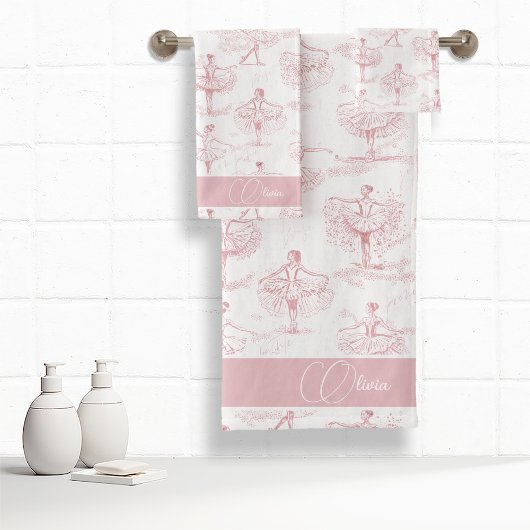 バレリーナ移動パターンピンクID738 バスタオルセット