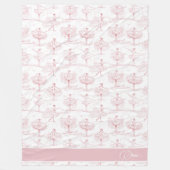 バレリーナ移動パターンピンクID738 フリースブランケット (正面)