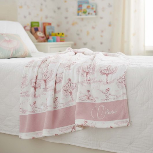バレリーナ移動パターンピンクID738 フリースブランケット
