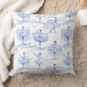 バレリーナ移動パターンブルーID738 クッション (ブランケット)