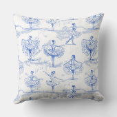 バレリーナ移動パターンブルーID738 クッション (裏面)