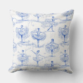 バレリーナ移動パターンブルーID738 クッション (正面)