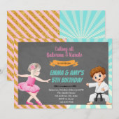 バレリーナ空手合同パーティーのご招待 招待状 (正面/裏面)