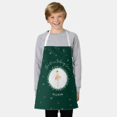 バレリーナ素朴な伝統的植物性クリスマス エプロン (着用した状態)