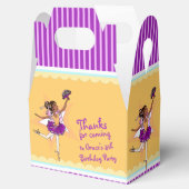 バレリーナ紫の黄色の女の子の誕生日のお願いボックス フェイバーボックス (オープン)