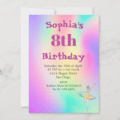 バレリーナ絞り染めツチュキュートエイジ誕生日 招待状 (正面)