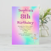 バレリーナ絞り染めツチュキュートエイジ誕生日 招待状 (スタンド正面)