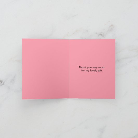 バレリーナ花模様受信者名ありがとう サンキューカード (内部)