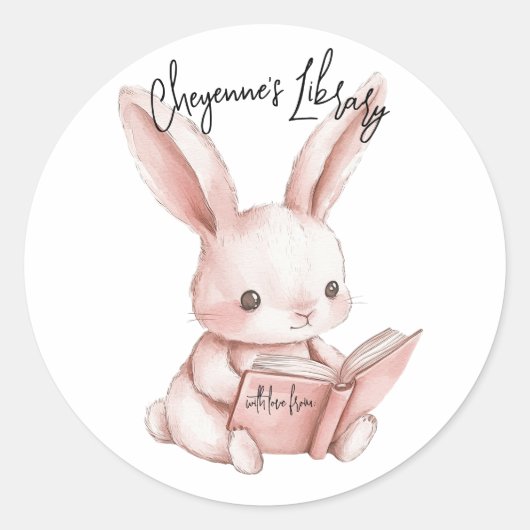 バレリーナ蔵書票ベビーシャワー用ステッカー ラウンドシール (正面)