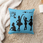 バレリーナ装飾用クッションブルーとブラック。 クッション (ブランケット)