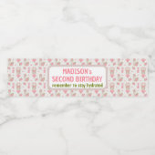 バレリーナ誕生日かわいいバニーガールパステルピンク ペットボトルラベル (シングルラベル)