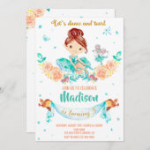 バレリーナ誕生日の招待状バレリーナの招待状 招待状 (正面/裏面)