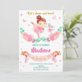 バレリーナ誕生日の招待状バレリーナの招待状 招待状 (スタンド正面)