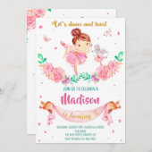 バレリーナ誕生日の招待状バレリーナの招待状 招待状 (正面/裏面)