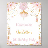 バレリーナ誕生日ウェルカムサイン ポスター (正面)