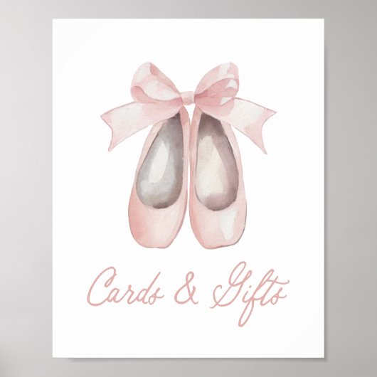 バレリーナ誕生日カードとギフトサイン ポスター (正面)