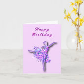 バレリーナ誕生日カードバレエダンサーウーマン カード (黄色い花)